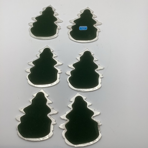 Vintage 1989 Set of Six Oneida Silver Christmas Tree Coasters - Picture 7 of 11